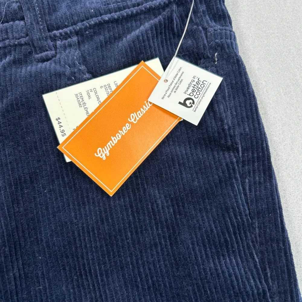 Gymboree Boys Corduroy Pants Navy‎ Blue Size 8 Tidal Stretch Cotton 3043082 NWT